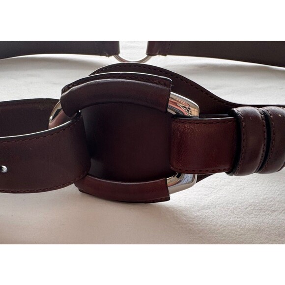 Lauren Ralph Lauren Women\'s Leather Belt Equestrian Ring Buckle Brown S.L NWT main image 7